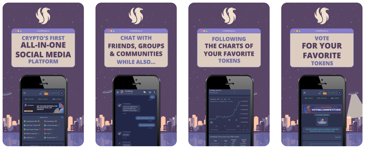 CoinMerge app screenshots from Median.co